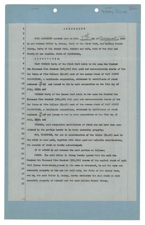 Lot #322 Walt Disney Document Signed - Image 3