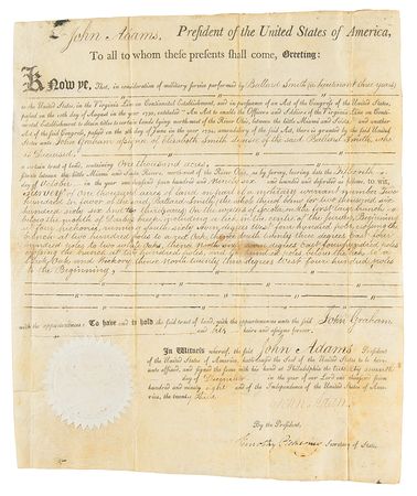 Lot #2 John Adams Document Signed as President - Image 1