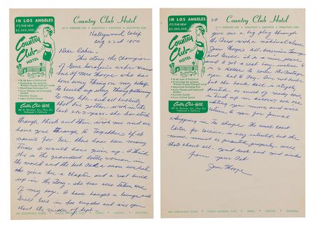 Lot #635 Jim Thorpe Archive for His Unpublished
