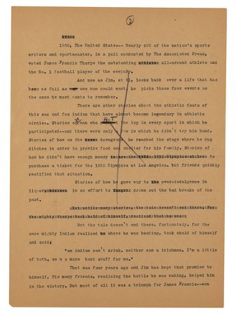 Lot #635 Jim Thorpe Archive for His Unpublished Autobiography - Image 5