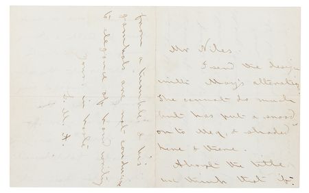 Lot #332 Louisa May Alcott: Corresponding with her publisher, Louisa May Alcott adds a subtitle to Little Women: 