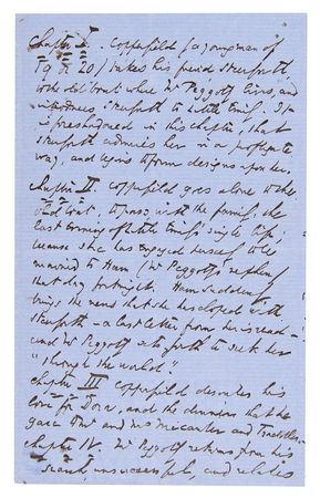 Lot #338 Charles Dickens Handwritten Outline for 'David Copperfield' - Image 1