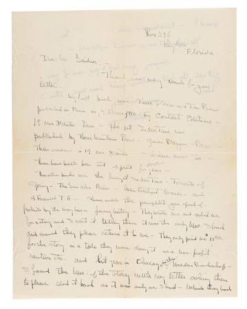 Lot #349 Ernest Hemingway: Hemingway on collecting Hemingway: 