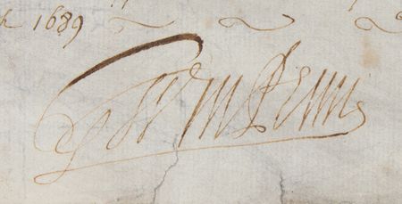 Lot #88 William Penn Partial Document Signed - Image 2