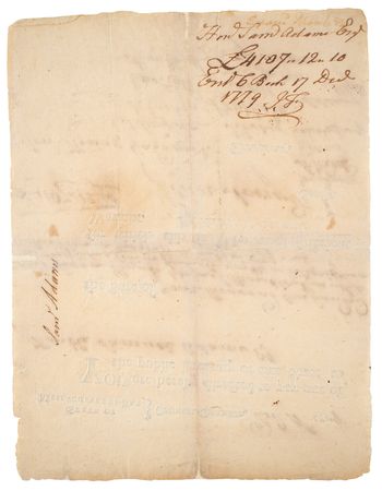Lot #74 Samuel Adams Twice-Signed Document - Image 2