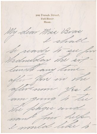 Lot #139 Lizzie Borden Autograph Letter Signed - Image 1