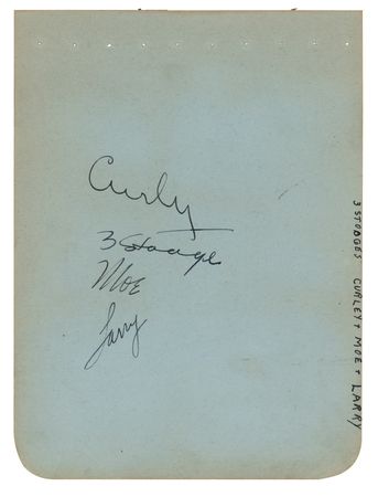 Lot #526 Three Stooges Signatures