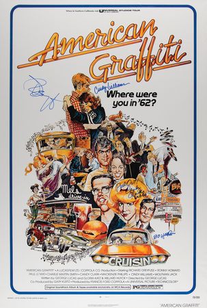 Lot #530 American Graffiti Multi-Signed Poster - Image 1