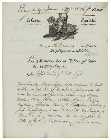Lot #239 Joseph Fouche Document Signed - Image 1