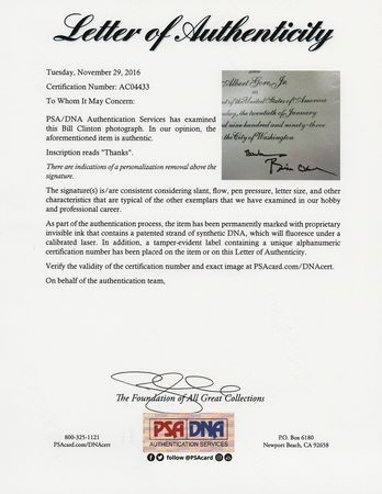 Lot #34 Bill Clinton Signed Oversized Photograph - Image 2