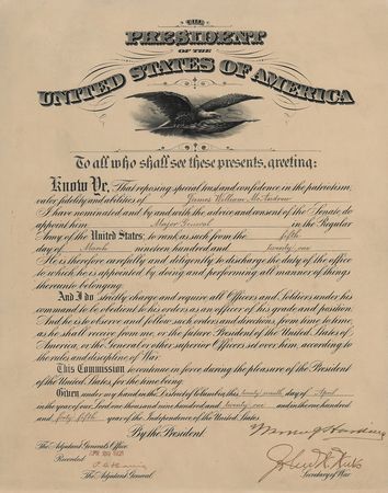 Lot #17 Warren G. Harding Document Signed as President - Image 1