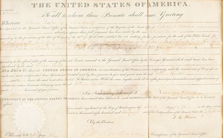 Lot #5 John Quincy Adams Document Signed as President - Image 1