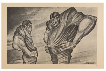 Lot #642 Ernie Barnes Twice-Signed Lithograph Suite: 'A Portfolio of Football Art' - Image 5