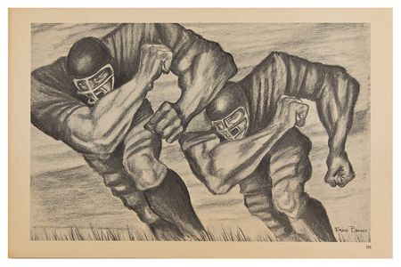 Lot #642 Ernie Barnes Twice-Signed Lithograph Suite: 'A Portfolio of Football Art' - Image 6