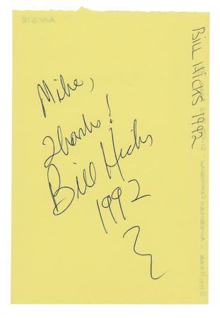 Lot #575 Bill Hicks Signature