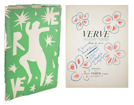Lot #305 Henri Matisse Signed Book with Original Flower Sketches  - Image 1