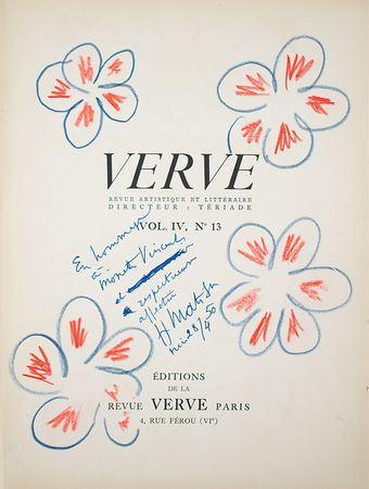 Lot #305 Henri Matisse Signed Book with Original Flower Sketches  - Image 2