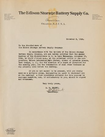 Lot #105 Thomas Edison Document Signed - Image 2
