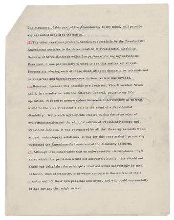 Lot #20 Dwight D. Eisenhower Typed Manuscript Signed - Image 2