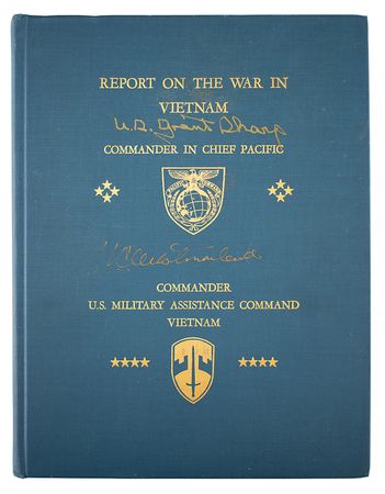 Lot #246 Vietnam War: William Westmoreland and U.S. Grant Sharp, Jr. Signed Book - Image 2