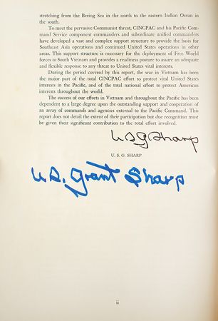 Lot #246 Vietnam War: William Westmoreland and U.S. Grant Sharp, Jr. Signed Book - Image 3