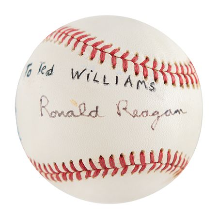 Lot #60 Ronald Reagan Signed Baseball - Image 1