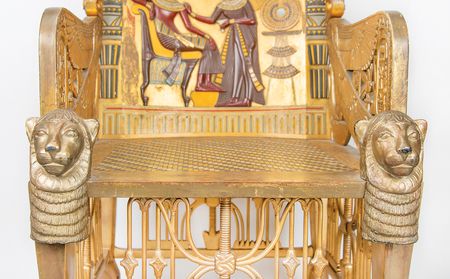 Lot #525 Paramount Pictures 'King Tutankhamun' Egyptian Revival Prop Chair - Image 7