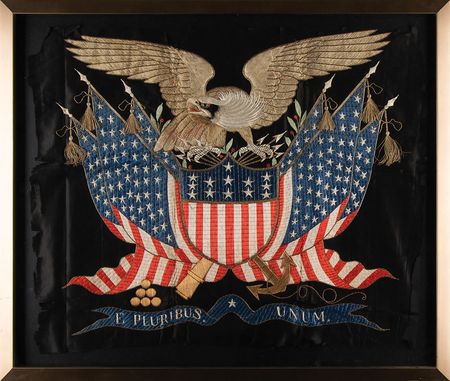 Lot #141 American Trapunto Banner Circa 1900 Trapunto Banner - Image 1