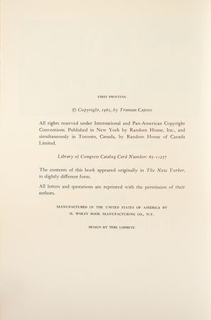 Lot #334 Truman Capote Signed Book - Image 5