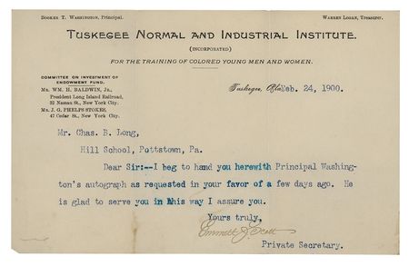 Lot #216 Booker T. Washington Signature - Image 2