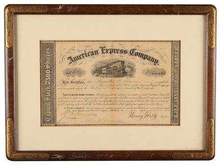 Lot #218 Henry Wells and William Fargo Signed Stock Certificate - Image 2