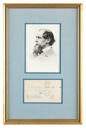 Lot #340. Charles Dickens Signed Mailing Envelope