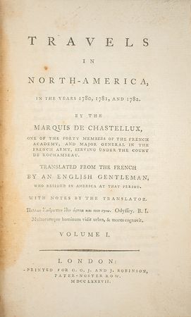 Lot #260 Marquis de Chastellux: Travels in North-America, in the Years 1780, 1781, and 1782 Book - Image 2