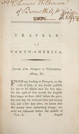Lot #260 Marquis de Chastellux: Travels in North-America, in the Years 1780, 1781, and 1782 Book - Image 3