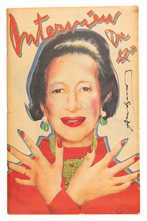 Lot #320 Andy Warhol Signed Interview Magazine with Diana Vreeland Cover - Image 1