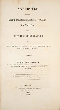 Lot #265 Alexander Garden: Anecdotes of the Revolutionary War in America Book - Image 2