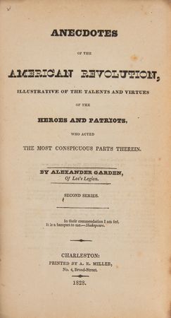 Lot #264 Alexander Garden: Anecdotes of the American Revolution (Second Series) Book - Image 2