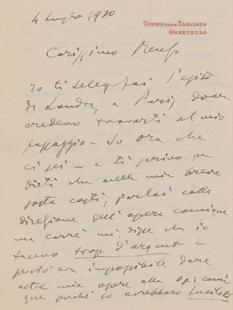 Lot #431 Giacomo Puccini Autograph Letter Signed - Image 1