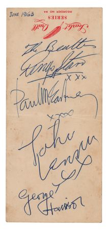 Lot #435 Beatles Signatures (June 1963) - Image 1