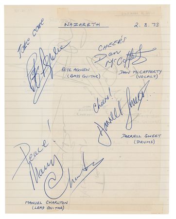 Lot #493 Nazareth and Wild Horses Signatures - Image 1