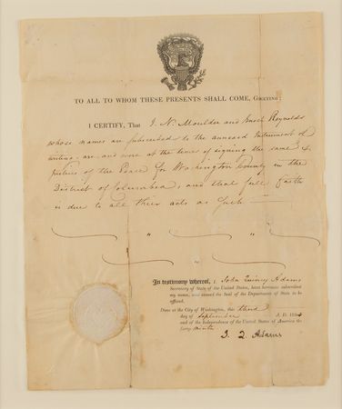 Lot #6 John Quincy Adams Document Signed as Secretary of State - Image 1