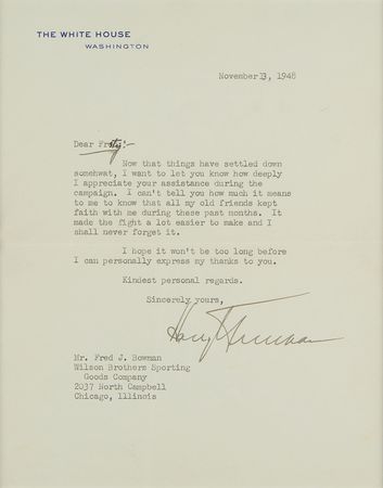 Lot #19 Harry S. Truman Typed Letter Signed as President - Image 2