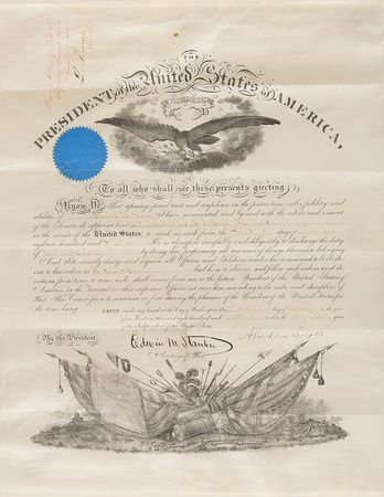 Lot #9 Abraham Lincoln: President Lincoln appoints a 
