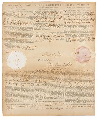Lot #1 George Washington: President George Washington approves passage for 