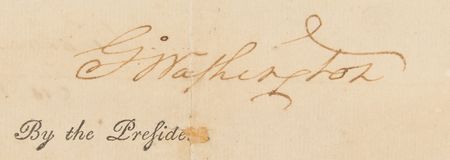Lot #1 George Washington: President George Washington approves passage for 
