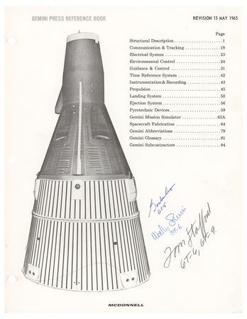 Lot #7102 Gemini Astronauts (5) Signed Press Reference Book - Image 2
