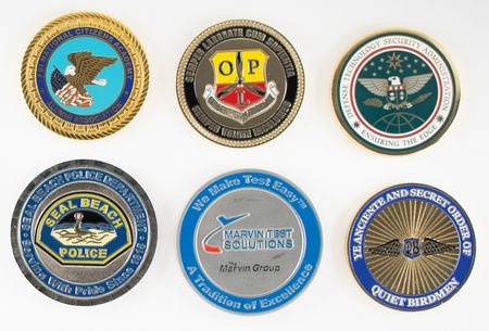 Lot #7486 Al Worden's Lot of (6) Medallions and Challenge Coins - Image 1