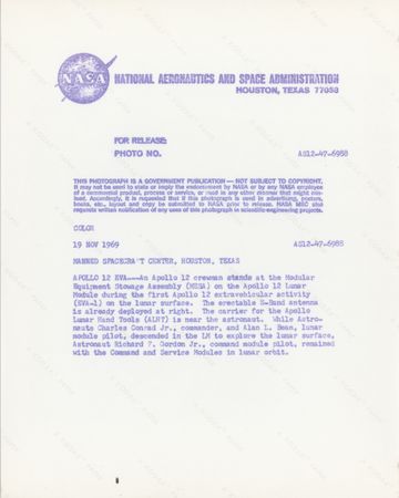 Lot #7344 Charles Conrad Original Vintage NASA Photograph - Image 2