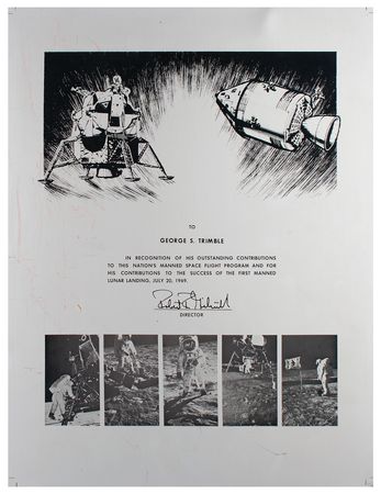 Lot #7318 Apollo 11: George S. Trimble Metallic Recognition Award - Image 1