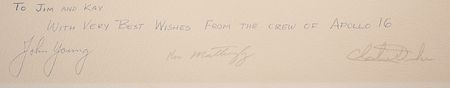 Lot #7504 Apollo 16 Signed Photograph - Image 2